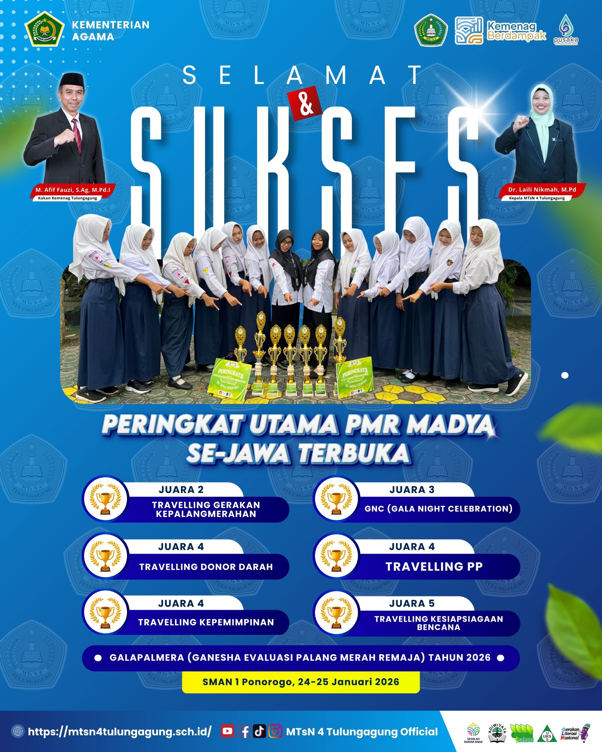 Juara 5 Travelling Kesiapsiagaan Bencana pada GALAPALMERA (Ganesha Evaluasi Palang Merah Remaja) Tahun 2026